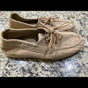 Old Navy Tan and blue boat shoes